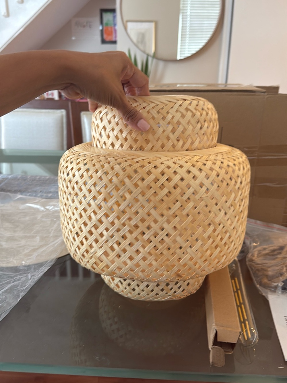 Handwoven Natural Rattan Decorative Basket - Neutral